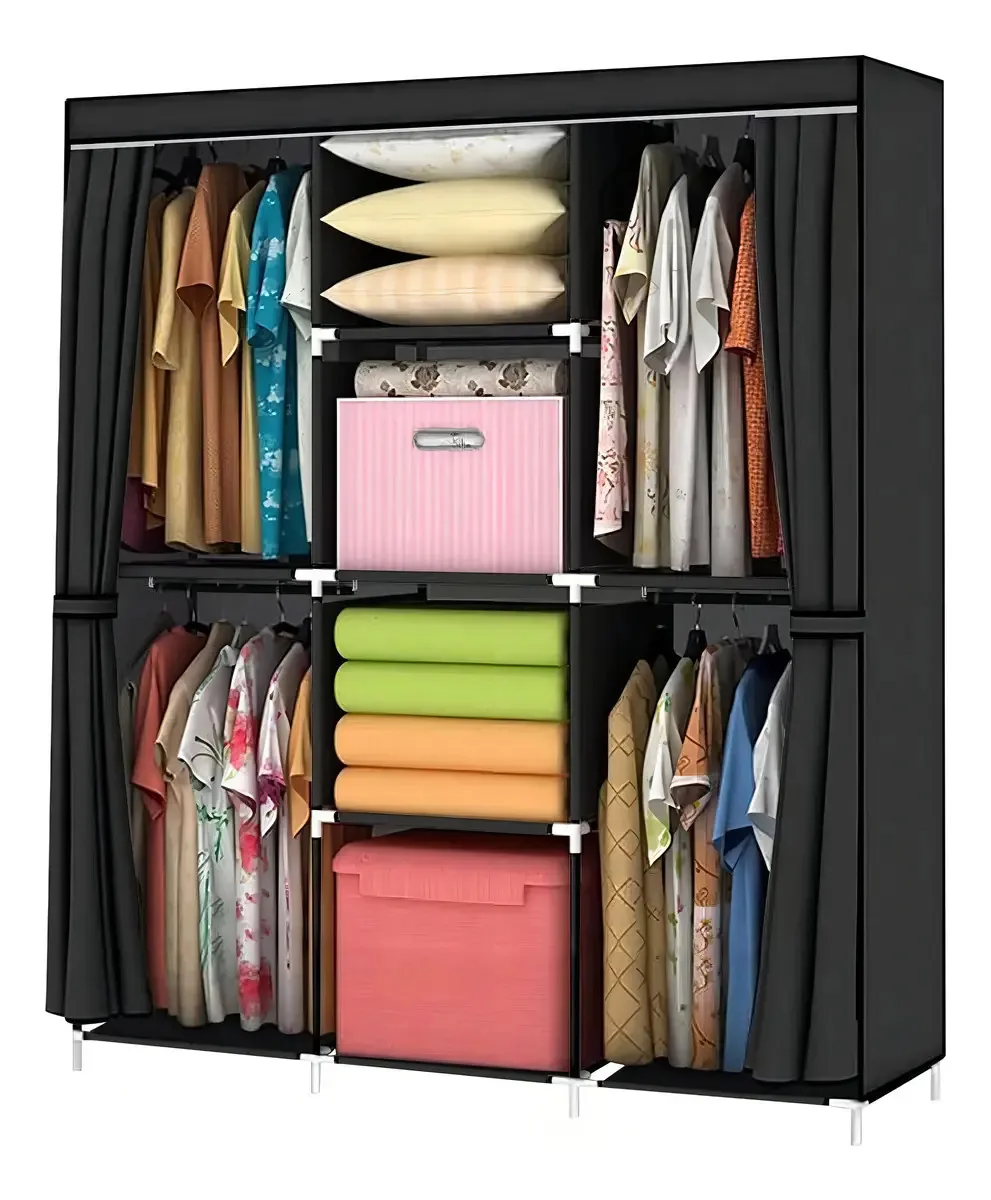 Guarda Roupa Dobrável Preto P 165cm
