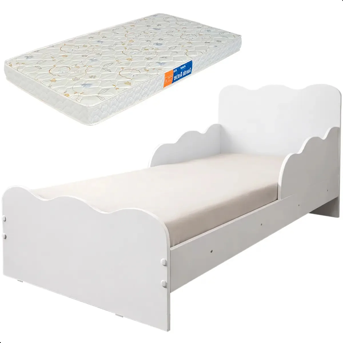 Cama Infantil Nuvem Com Colchão Para Quarto De Crianças Branco