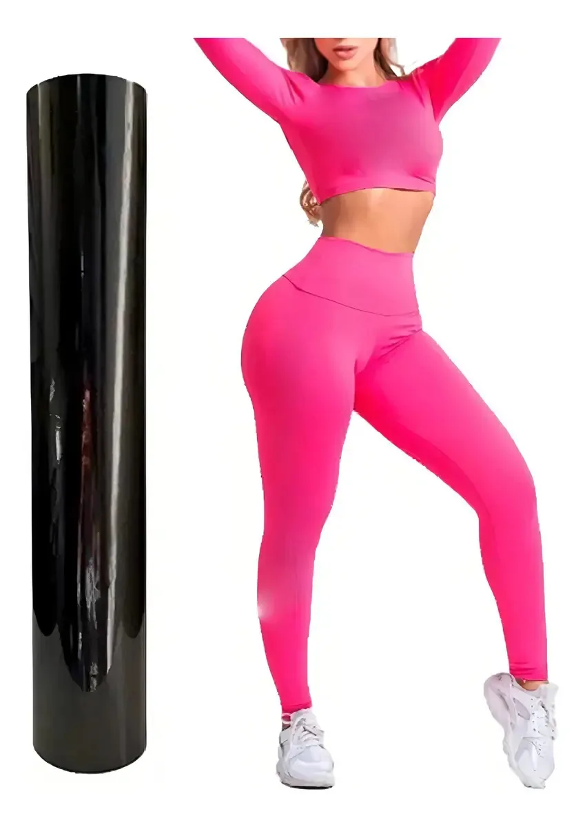 Filme De Recorte Com Elasticidade Strech Para Moda Fitness Cor Preto