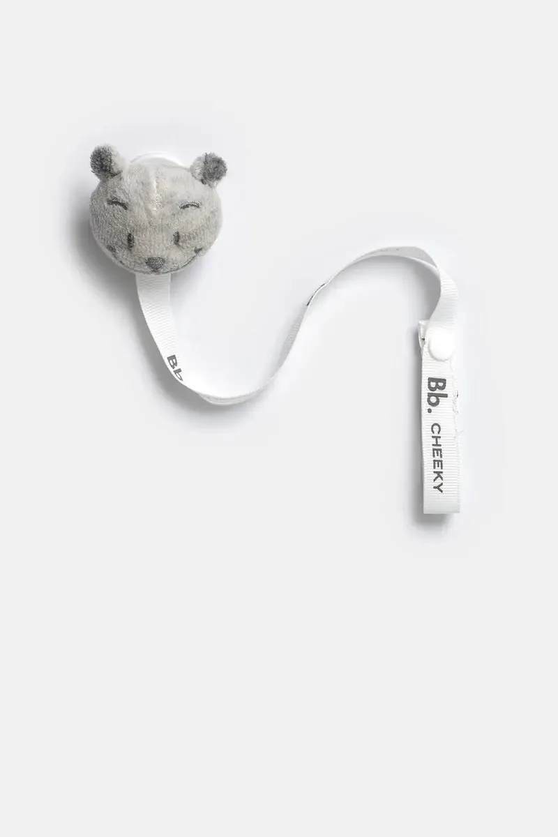 Porta-chupeta Cheeky BEAR WHITE U porta-chupeta cinza poliéster animais x 1u