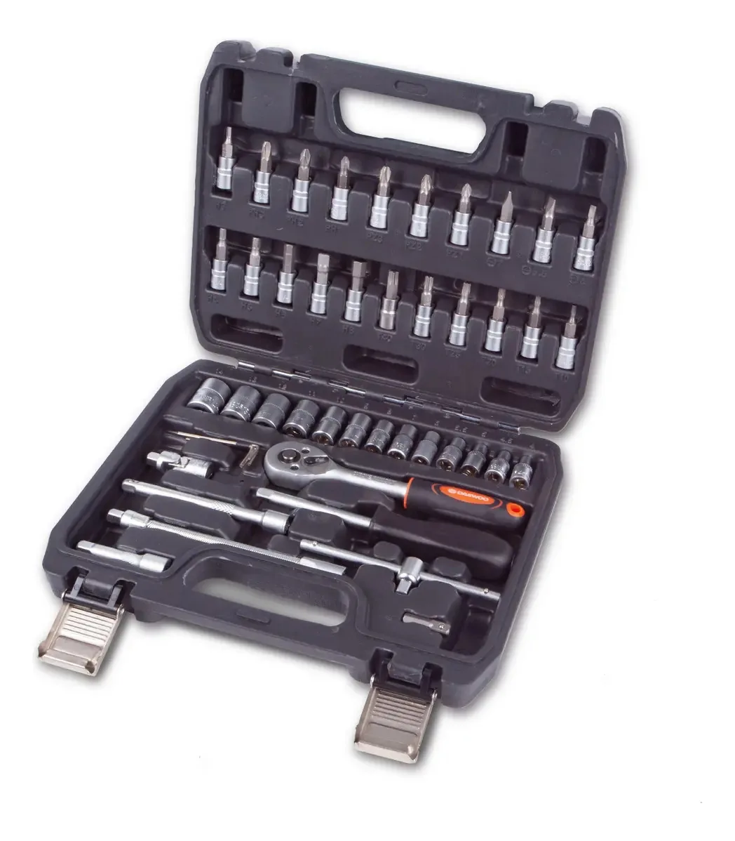 Conjunto de caixas de ferramentas manuais, 46 peças, pontas de críquete, cor da chave, preto