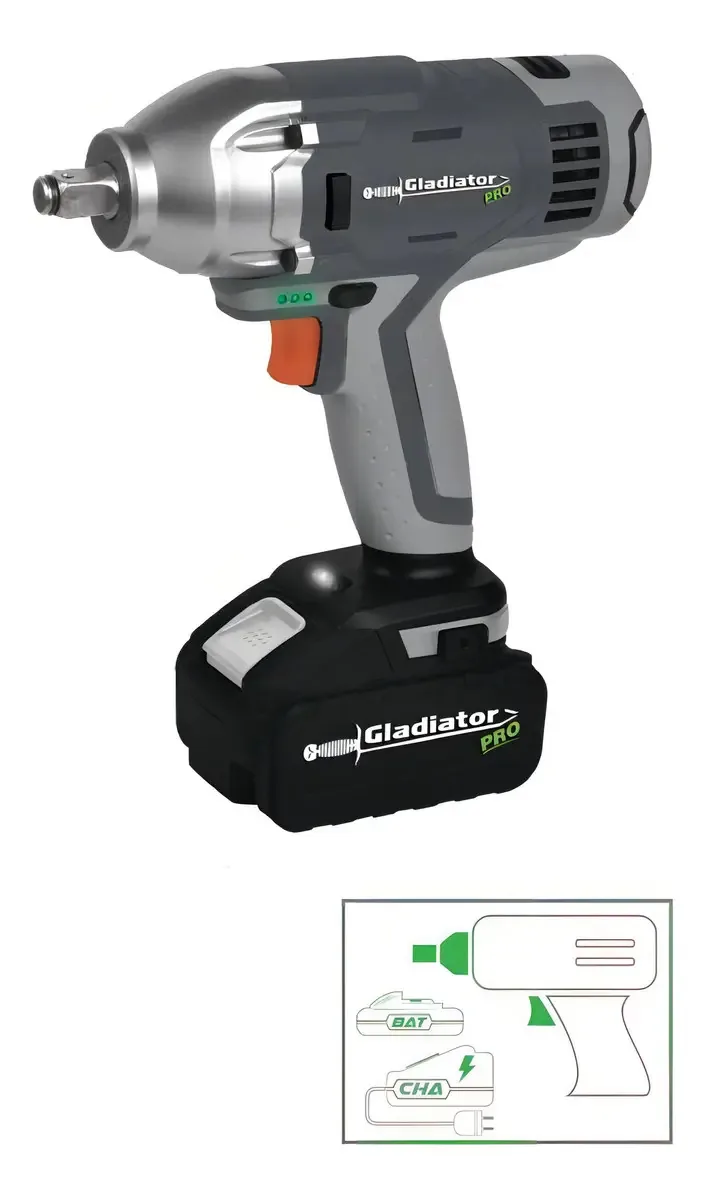 Llave De Impacto A Bateria Gladiator Li8400/18c1