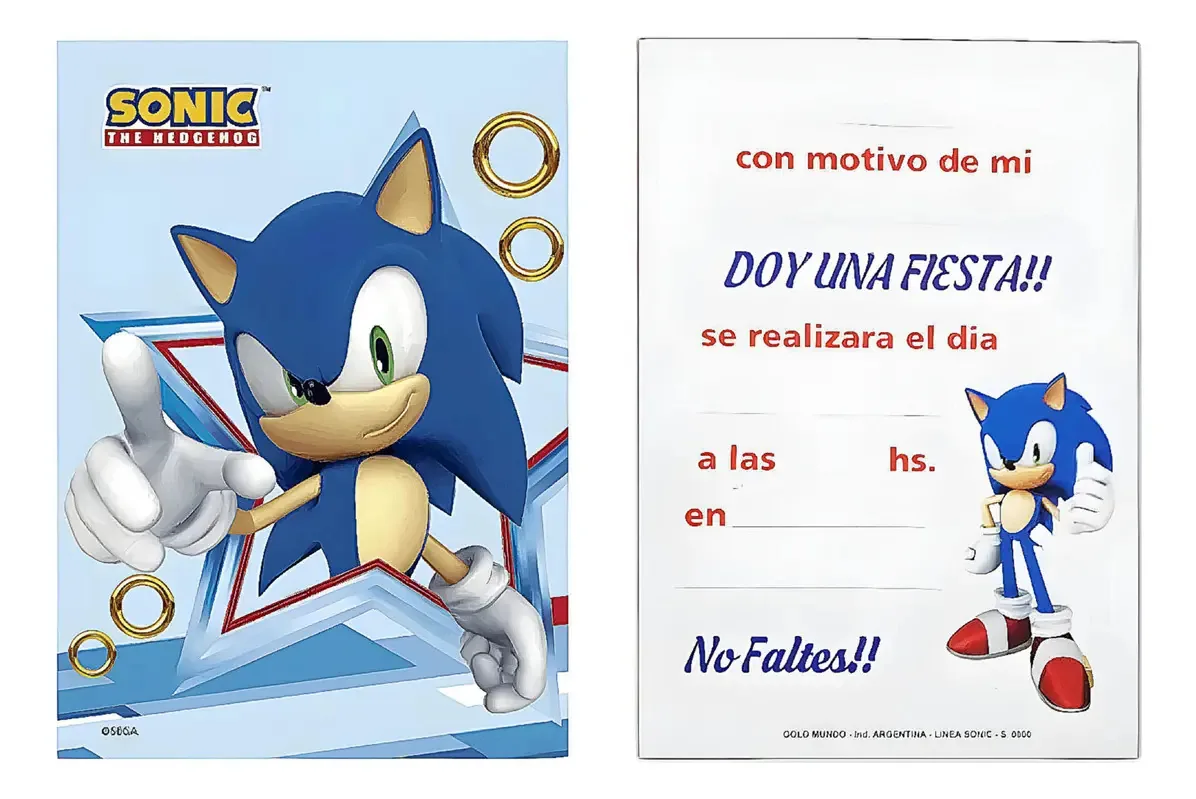Convite azul do Sonic X10u