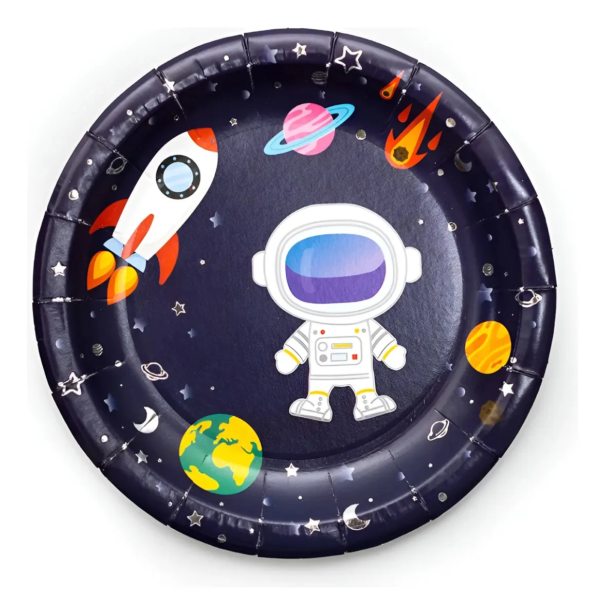 Pratos descartáveis de polipapel Space X8 Blue Astronaut