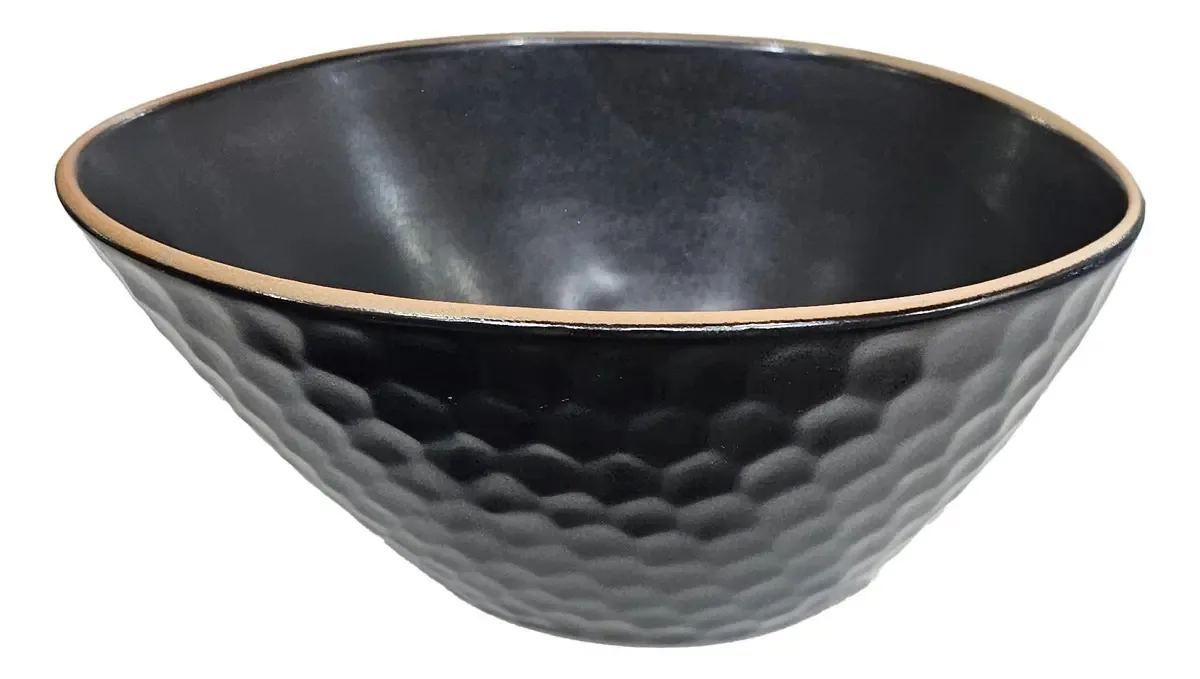 Design de favo de mel preto Deep Bowl para cereais e muito mais Black Honeycomb