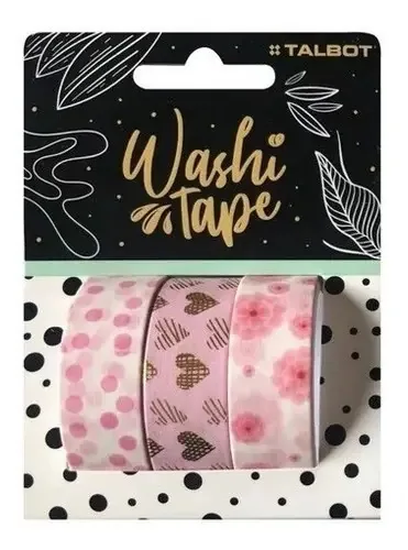 Fitas Washi Talbot X 3 unidades rosa bebê