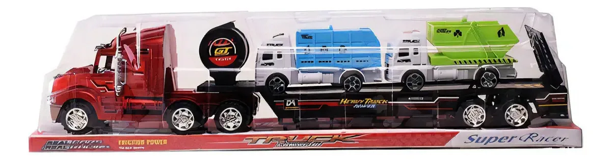 Caminhão Mosquito de Fricção com 2 Veículos Cor