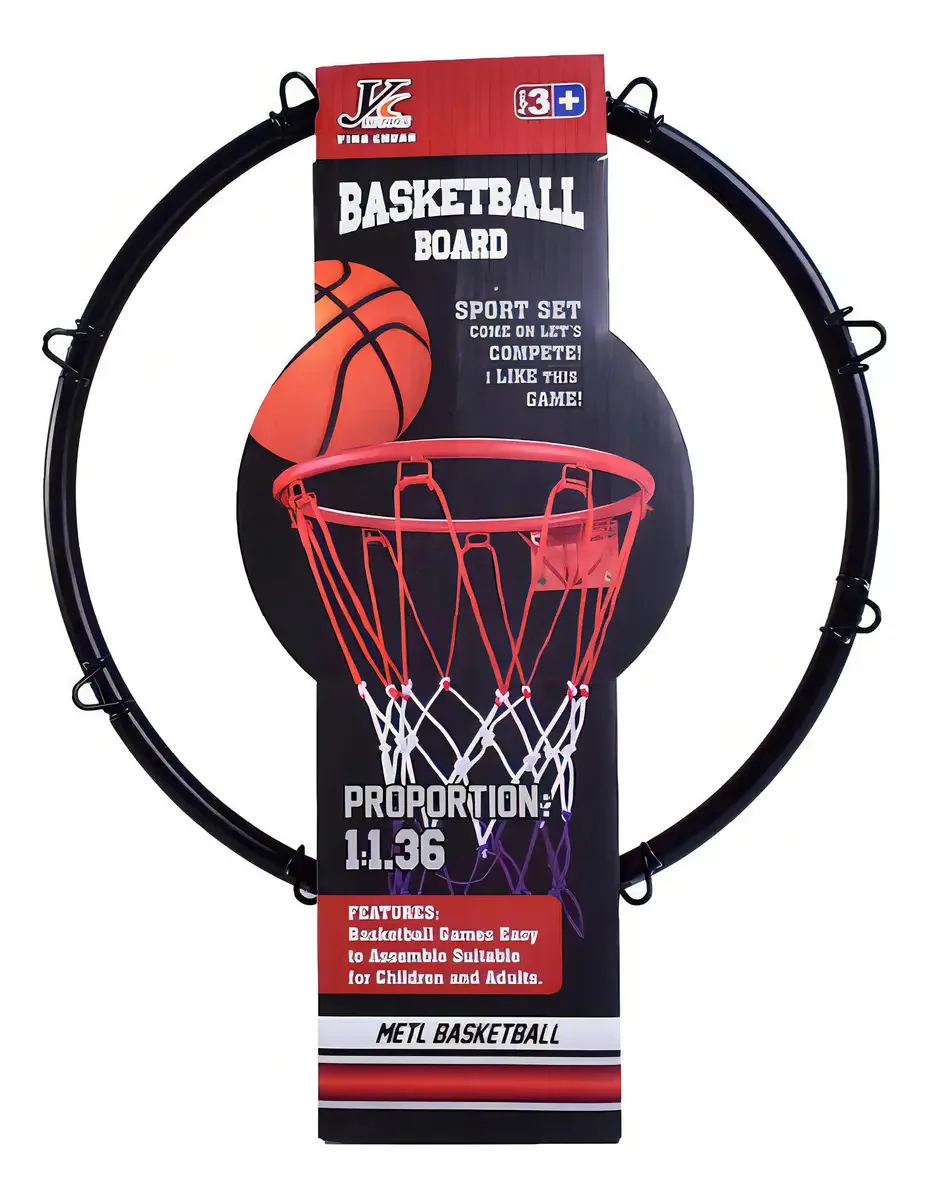 Cesta de basquete metálica com bola Net Plus e inflador