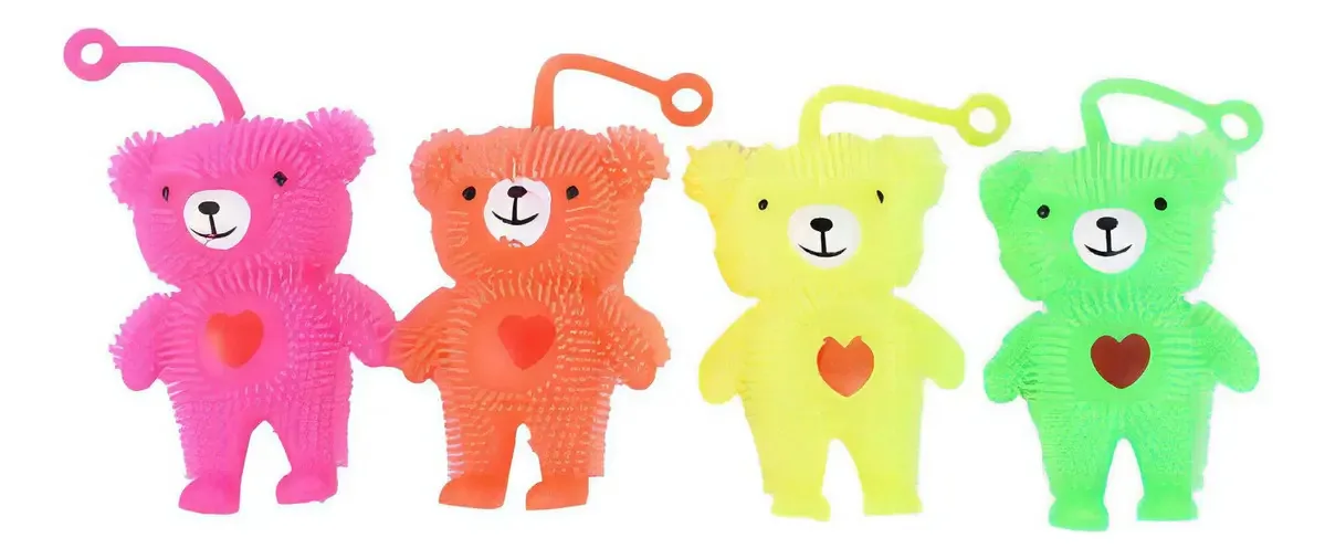 Urso de borracha macio para espremer com luz