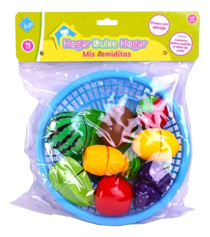 Conjunto de alimentos com lanche de vegetais ou frutas ELG 7676