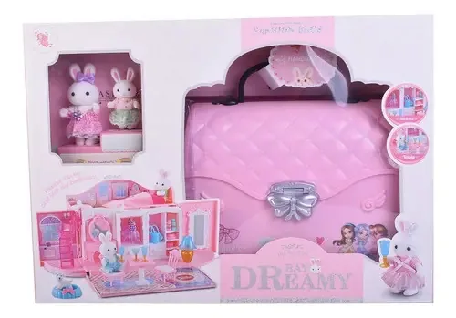 Carteira rosa Yasini Rabbit Family