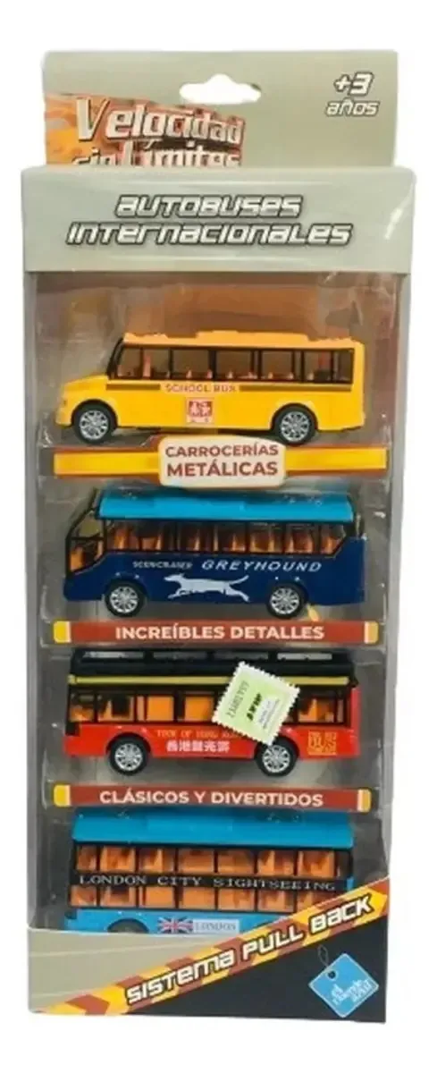 Pacote de coletivos de ônibus internacionais X4 Carroceria Metal El Duende Azul Quality Collectives