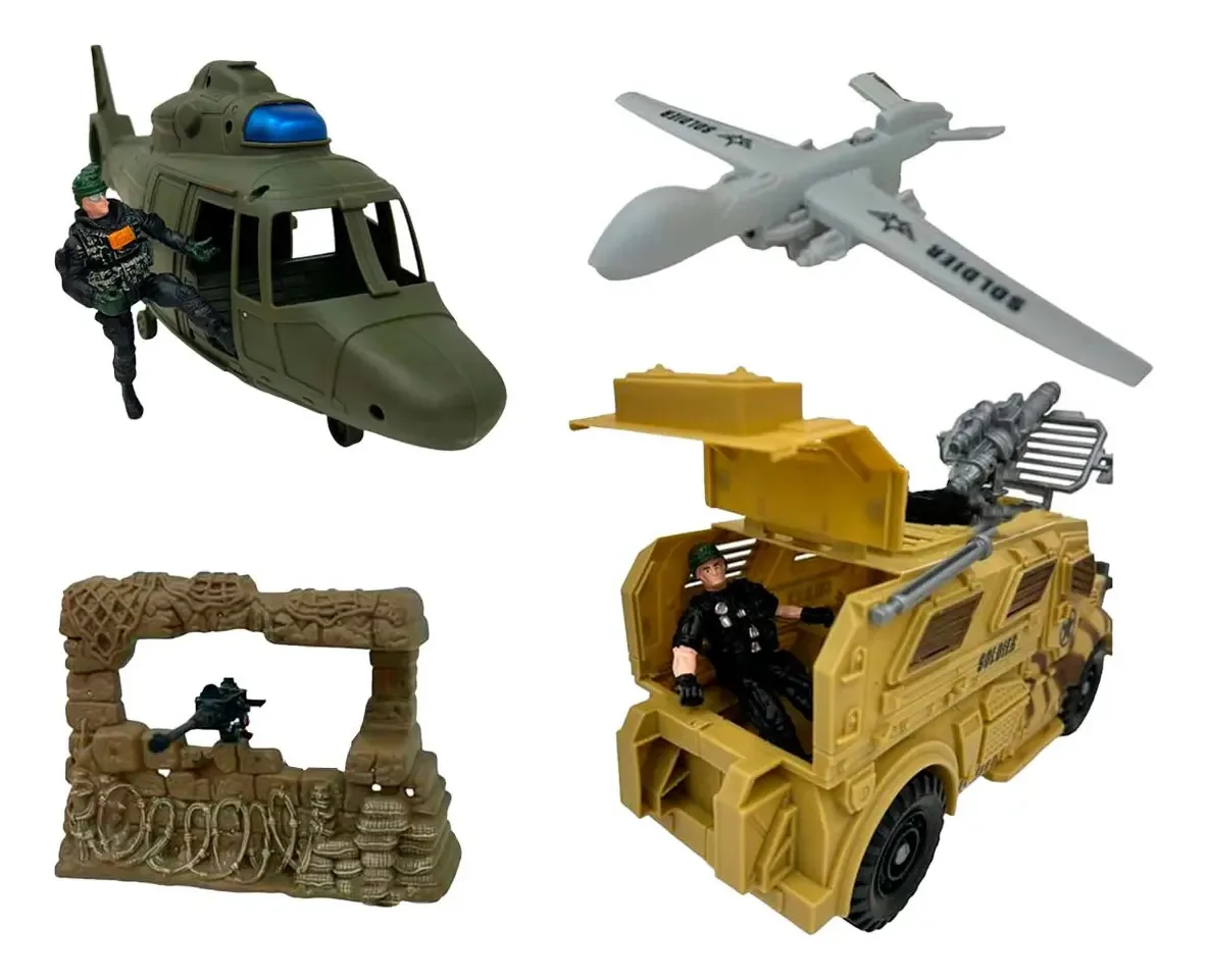 Combat Playset: Veículos de combate especiais com soldados