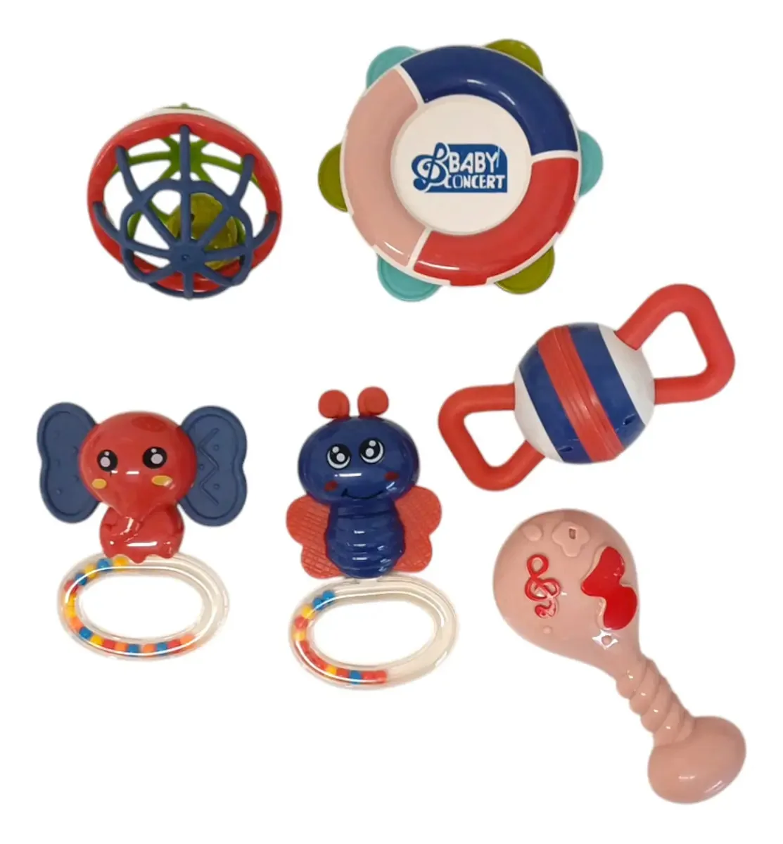 Conjunto de chocalhos e instrumentos musicais X6 El Duende, cor azul, multicolorido