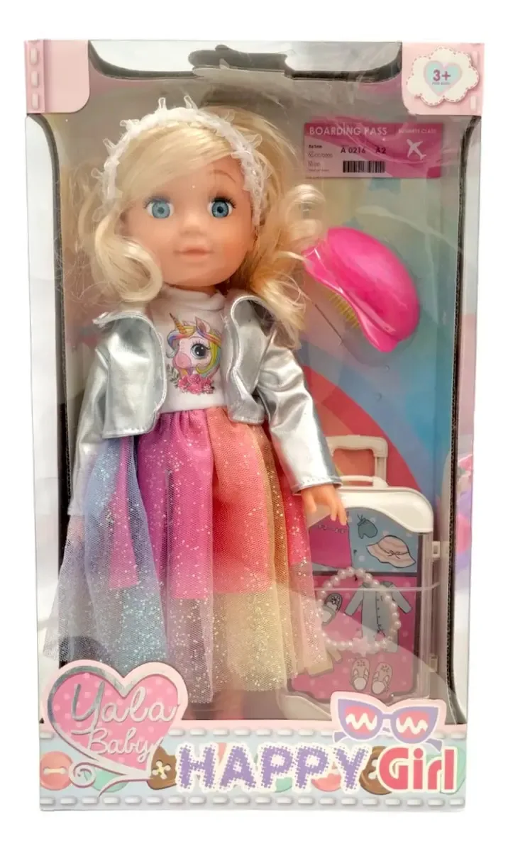 Boneca de viagem Yala Baby com bagagem e acessórios