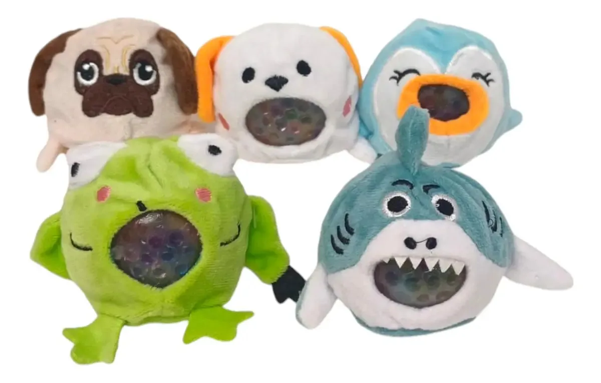 Brinquedo de pelúcia Squishies com bola dentro cheia de glitter