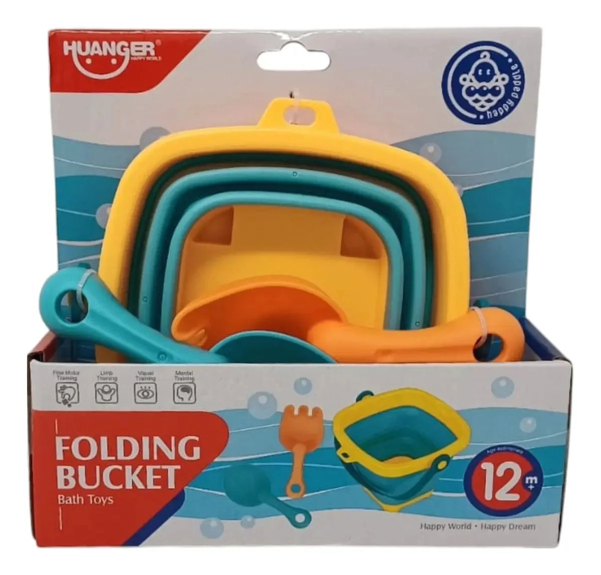 Conjunto de praia dobrável Bucket com acessórios