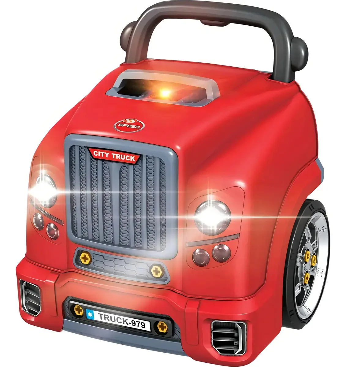 Conjunto de carroceria de carro desmontável com luz vermelha e som