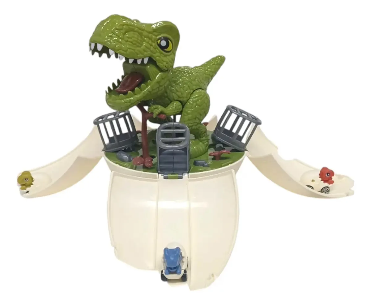 Conjunto de lançadores de carros White Dinosaur Egg