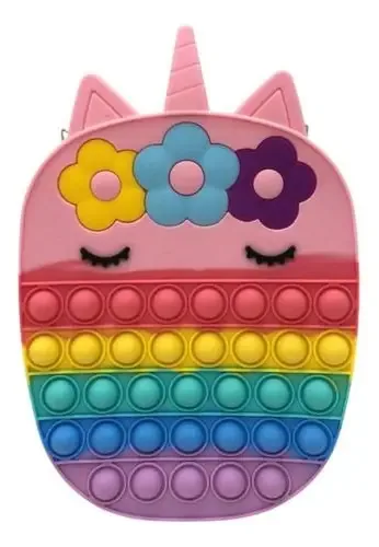 Bolsa multicolorida Pop It Unicorn