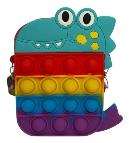 Bolsa de crocodilo Pop It colorida multicolorida