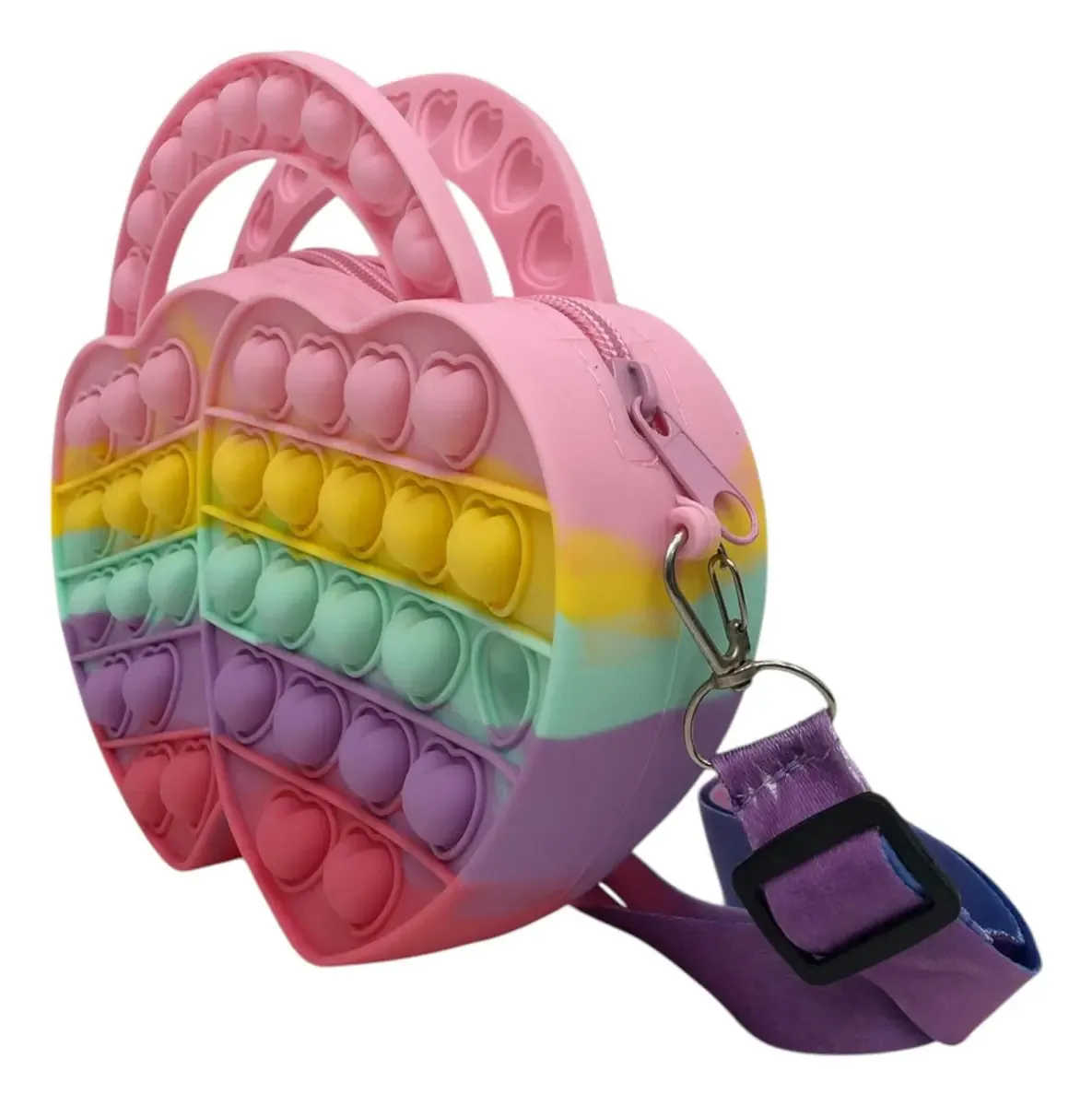 Bolsa Pop It Heart, cor rosa claro