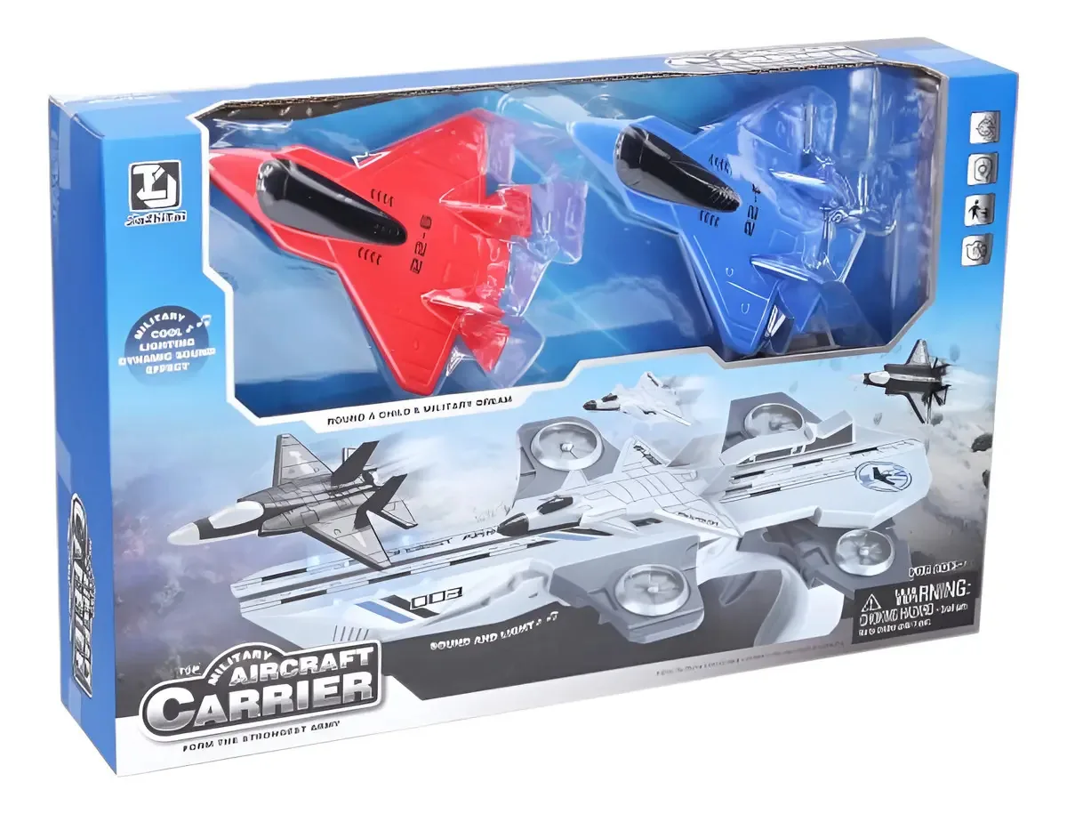 Brinquedo Lançador de Aviões + 2 aviões multicoloridos
