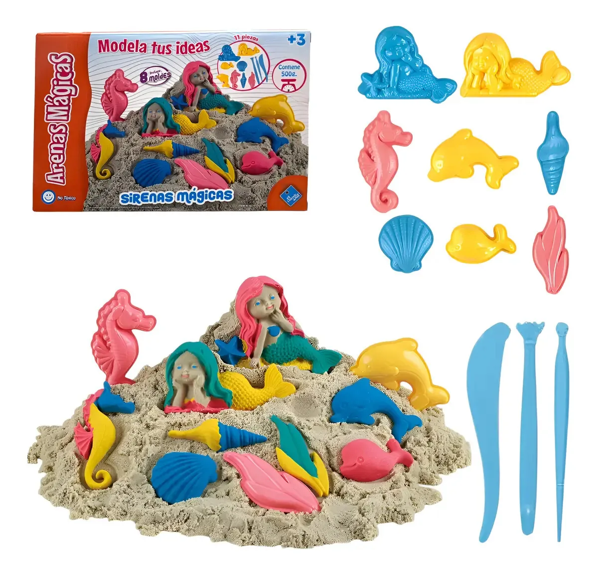 Arenas Kinetica Little Mermaids O duende azul multicolorido