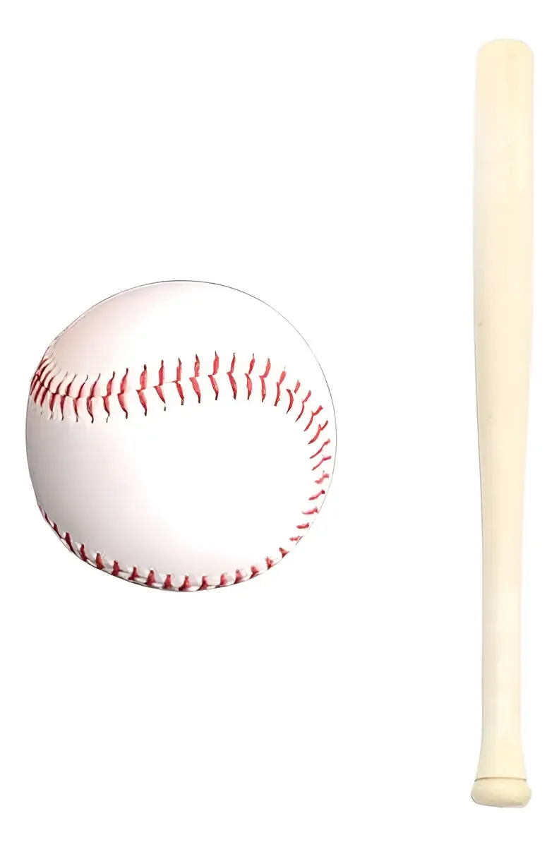 Conjunto marrom de beisebol e bastão de bola