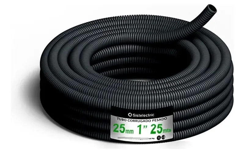 Tubo corrugado 1 Genrod Heavy Slab Black 100m à prova de fogo