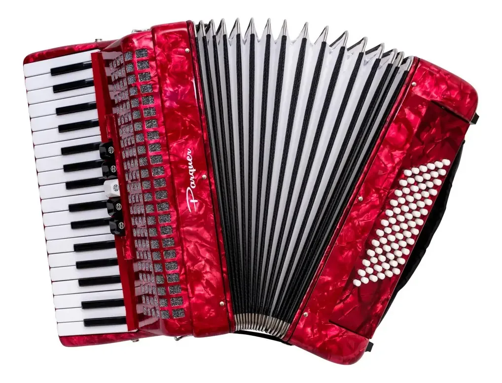 Accordeon a piano Parquer SJ2010RD 72 baixos 34 teclas vermelho