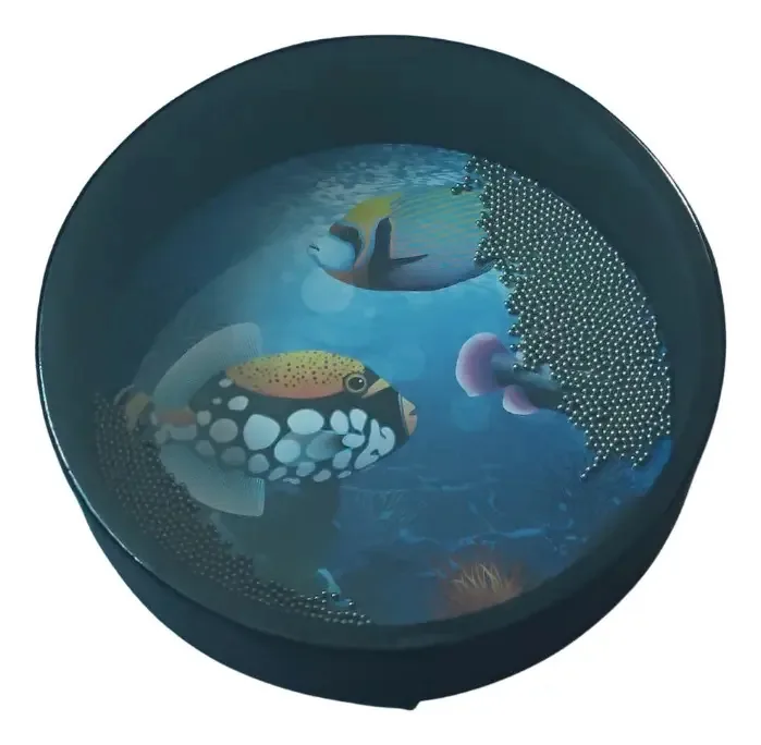 Tambor Ocean Drum Professional Ocean Drum 25 cm. Cor Preto
