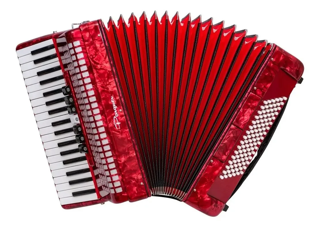 Acordeon Parquer 96 Baixos 37 Teclas Vermelhos