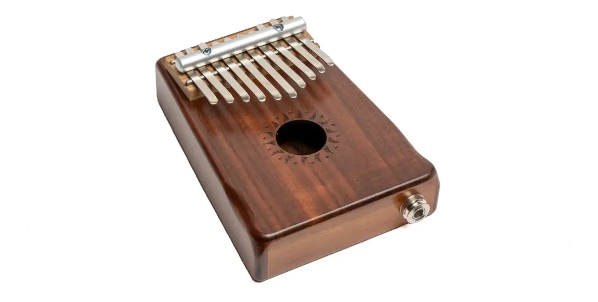 Walter Kalimba Koa Wood Electroacoustic 10 Notes Dark Brown Steel