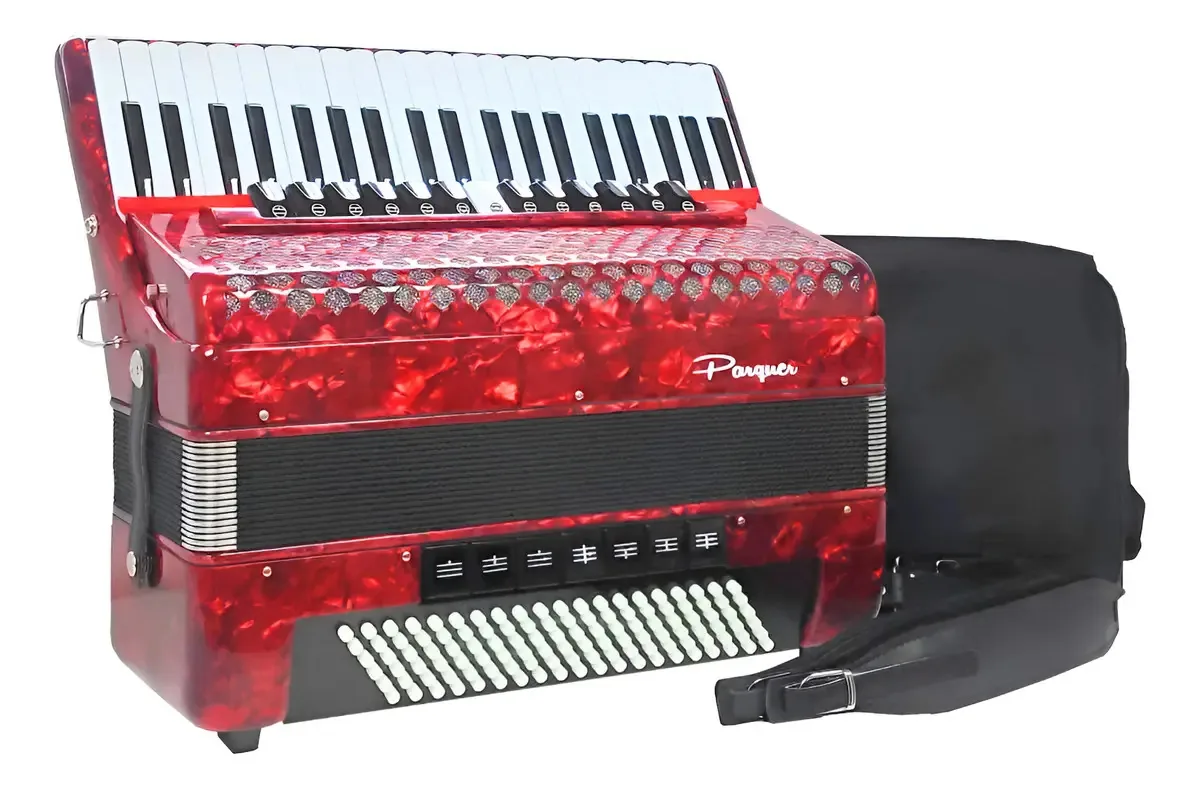 Acordeon Parquer 120 baixos 37 teclas 13+7+1 discos