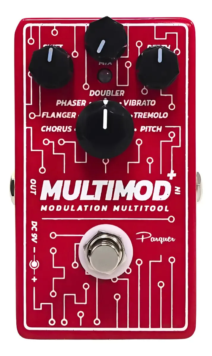 Pedal multiefeito de modulação multimod para guitarra Cp-506 vermelho
