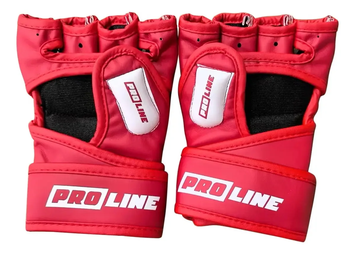 Luvas de artes marciais mistas Proline, tamanho S, preto, cor vermelha