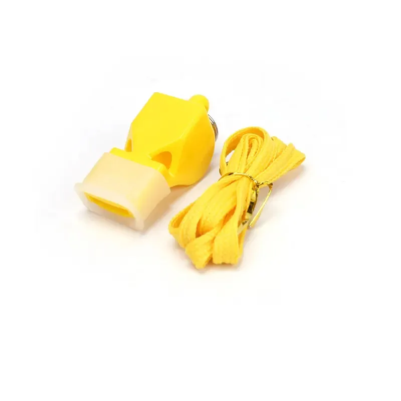 Apito profissional de ABS com cordão de prolina amarelo