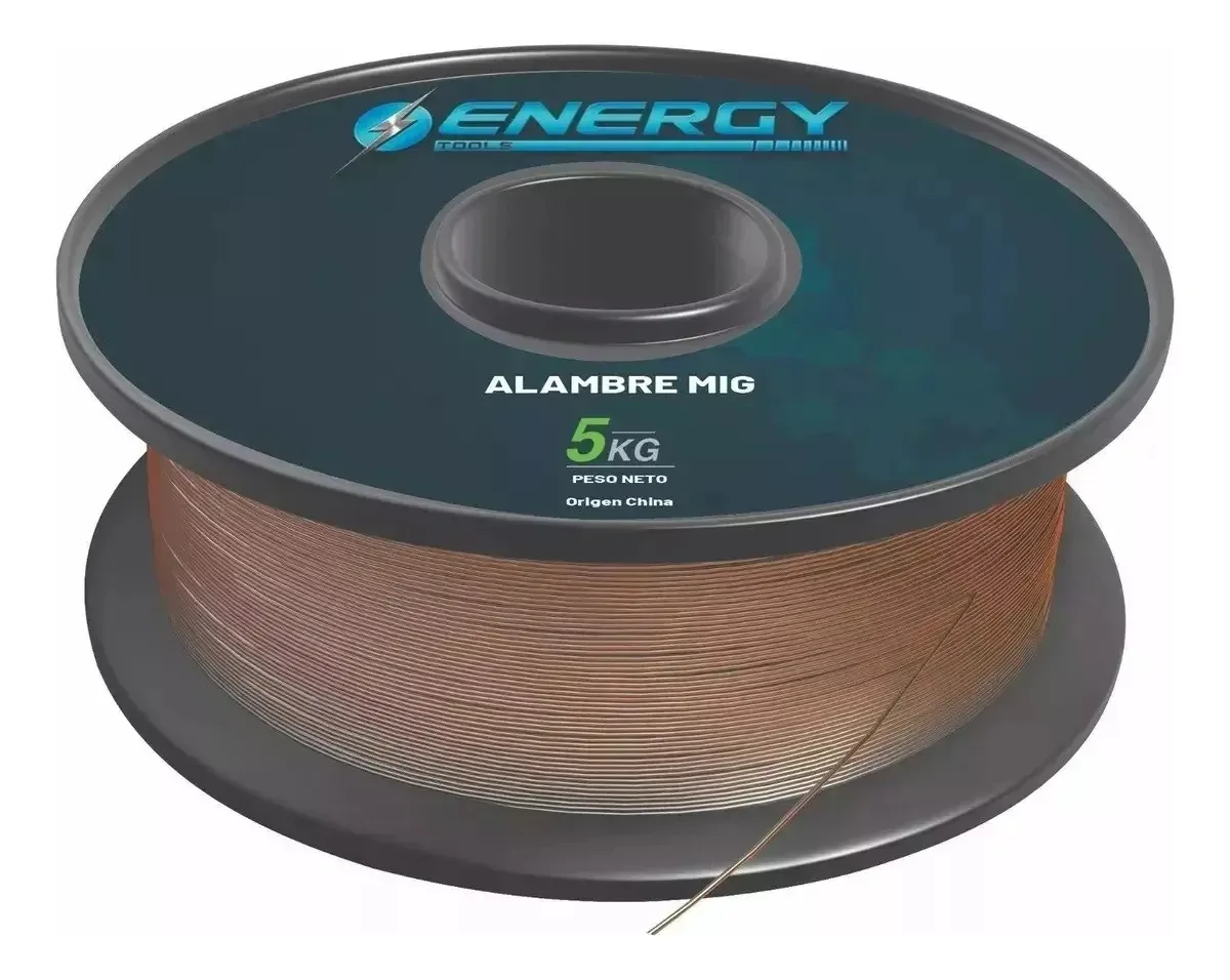 Fio de soldagem Mig Mag 0,8 mm 5 kg de energia para soldagem com gás dourado