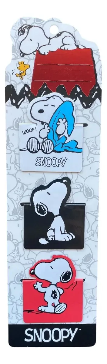 Conjunto de 3 marcadores magnéticos Snoopy - Mooving At Work Color Multicolor