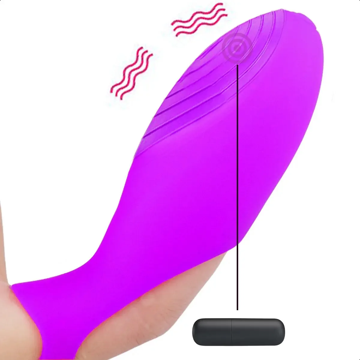 Dedeira Capa Vibratória Casal Excita Vagina Anal Seios Pênis Cor Roxo