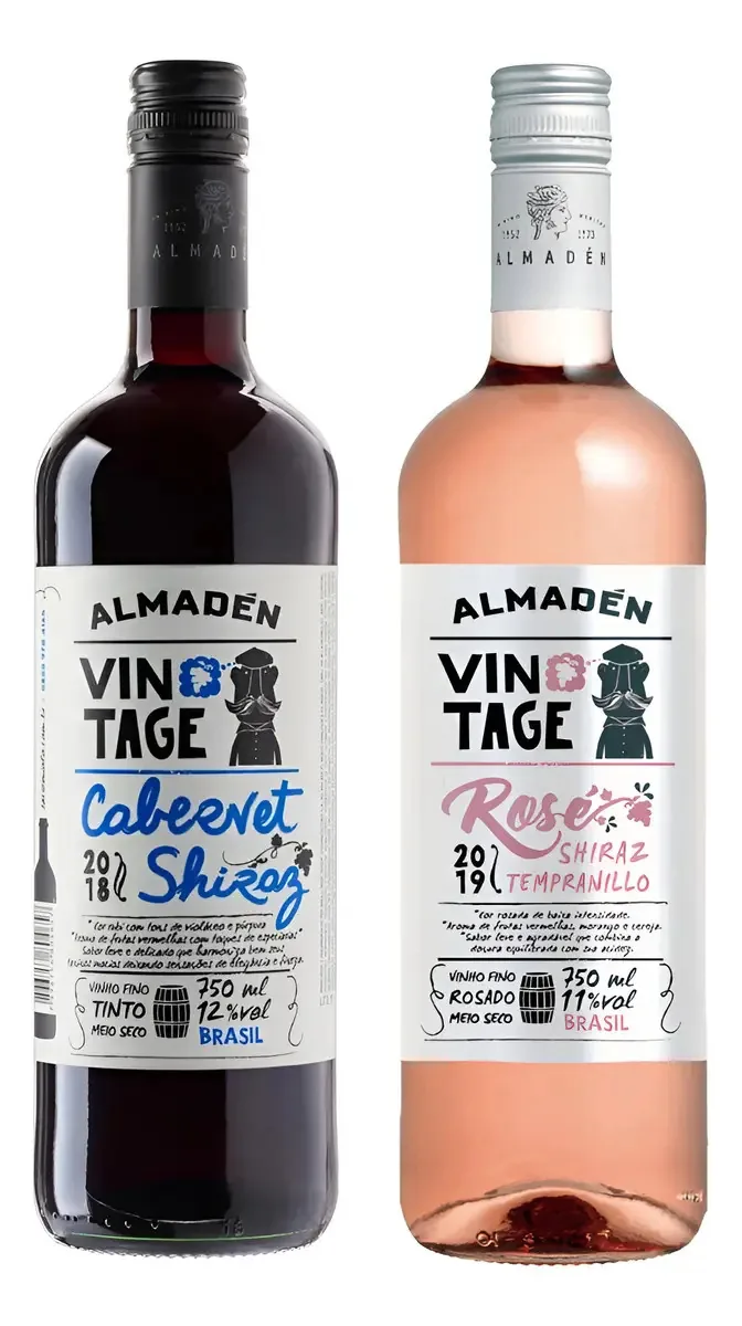 Kit 2 Vinho Almadén Vintage Cabernet E Shiraz 750ml