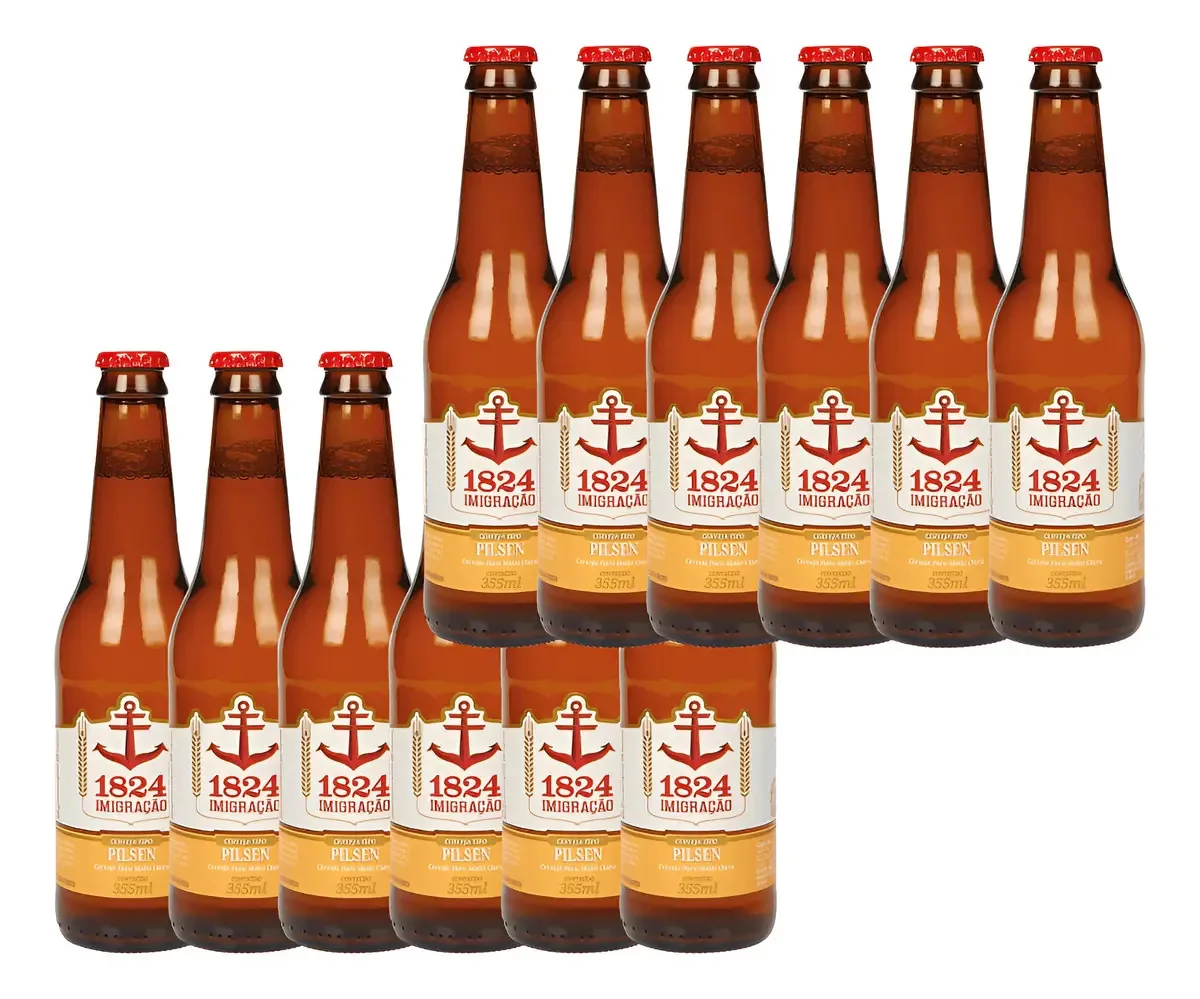 Kit 12 Cervejas Imigração Pilsen Long Neck 355ml Artesanal