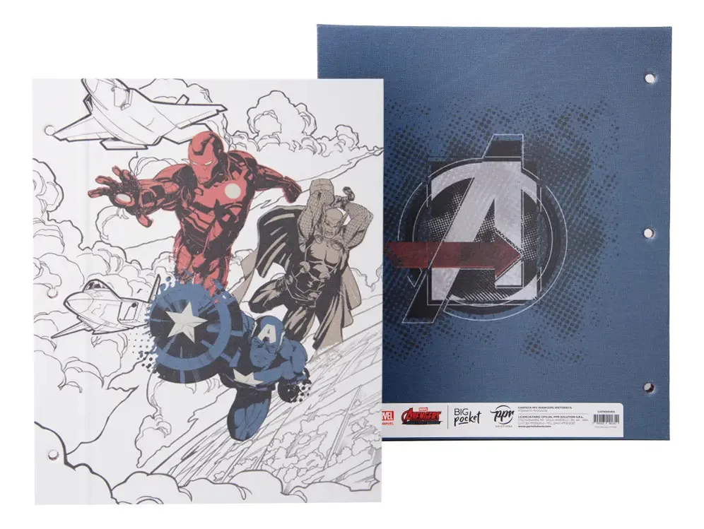 Pasta azul retrô N3 Avengers