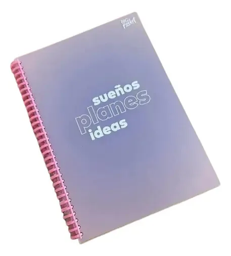 Caderno Universitário Capa Flexível Modelos Cor Lilás / Sonhos Planos Ideias