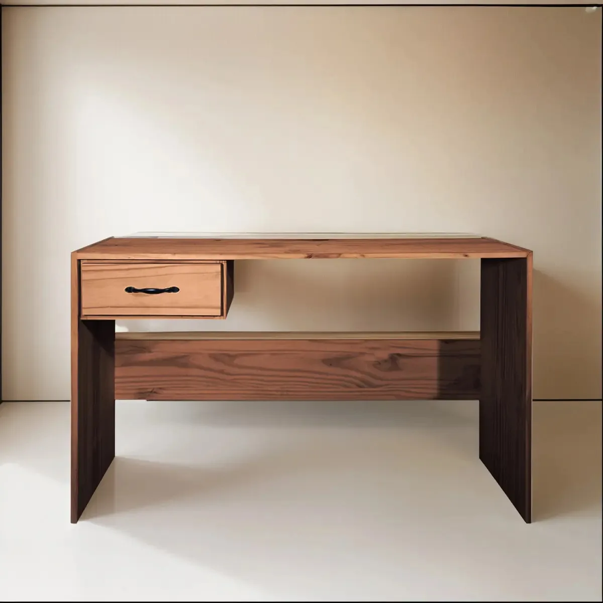 Mesa, mobiliário de escritório moderno, 1 gaveta, 100% Sajo, cor cedro