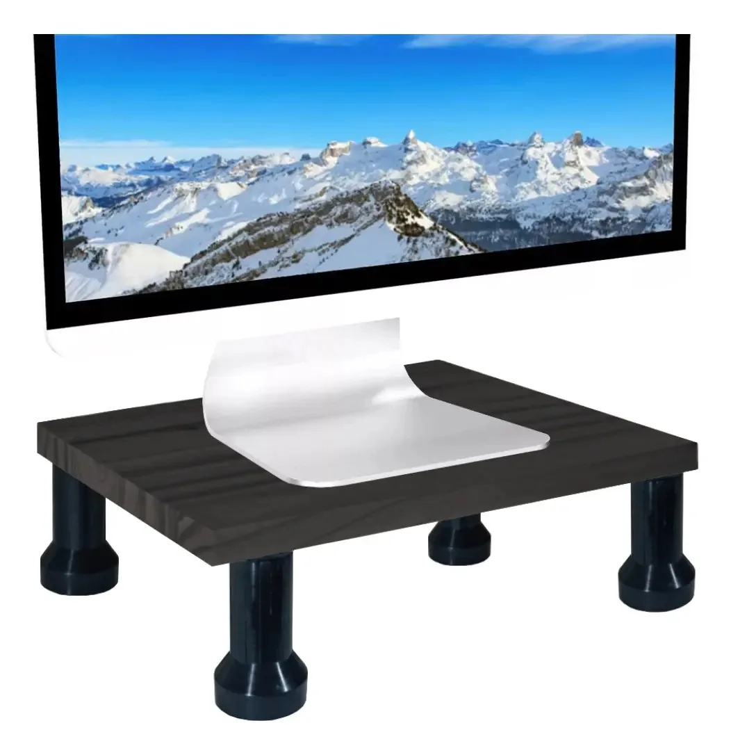 Monitor de mesa Base Eleva 30x20 ajustável para PC, laptop, cor preta