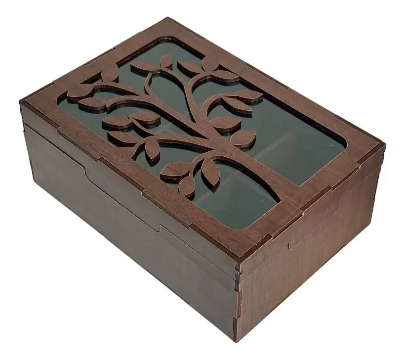 Caixas para recipientes de chá Devoto Retangular Color Nocce Milano 20 cm de largura x 14 cm de profundidade x 8 cm de altura