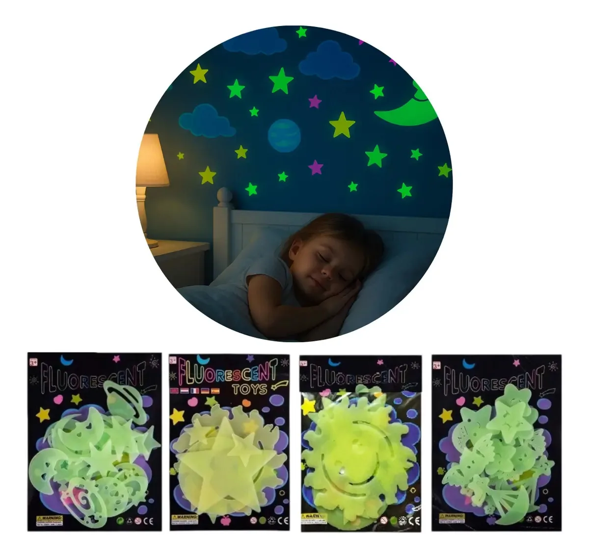 Conjunto de adesivos fluorescentes para Roof Glows Dark