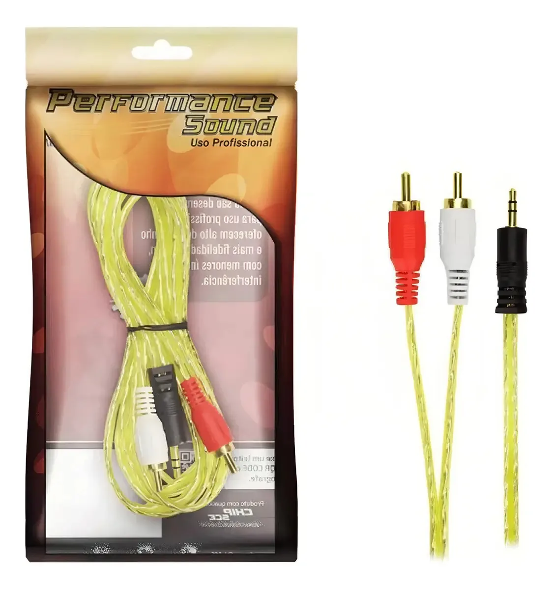 Cabo Auxiliar P2 + 2 Rca 5m 0181281 P Aparelhos Eletrônicos